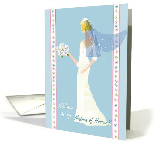 Will you be my Matron of Honour - in blue. card (554884)