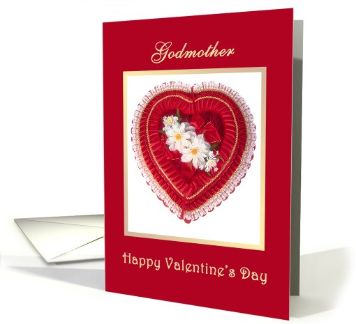 Heart and flowers - Godmother Valentine's Day card (558204)