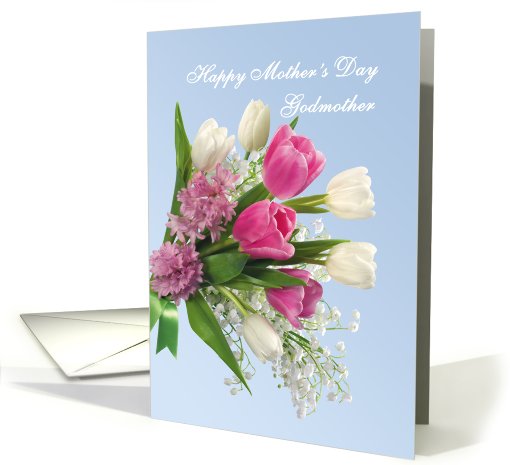 Spring flowers bouquet - Mother's Day card for Godmother card (568155)
