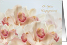 Engagement - white - pink Orchids in full bloom card