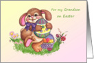 Easter card for Grandson with bunny and colorful eggs. card
