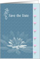 Save the Date card with Lotus flowers card