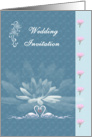 Wedding Invitation. Lotus flowers and swans. card