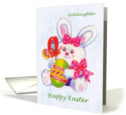 Easter card for little goddaughter - Cute bunny with... (585171)