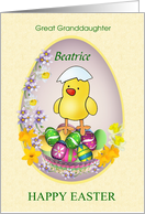 Easter Great Granddaughter Colorful Eggs Chick card