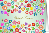 Bridal shower - colorful summer flowers from 1960’s style. card