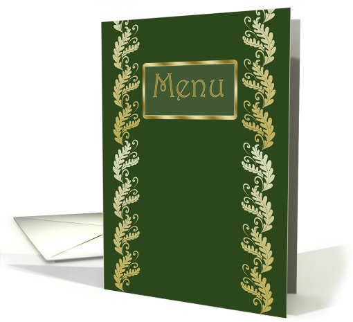 Menu card with leafy elegant pattern card (593999)
