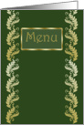 Menu card with leafy elegant pattern card
