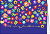 Wedding Invitation for Junior Bridesmaid - colorful flower-bed 1960-x style card