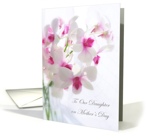 Mother's Day Daughter - white pink orchids card (608035)