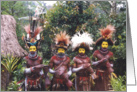 Papua New Guinea.Tribal people. Huli men card