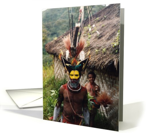 Papua New Guinea.Tribal people. Huli man card (613961)