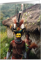 Papua New Guinea.Tribal people. Huli man card