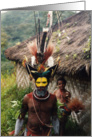 Papua New Guinea.Tribal people. Huli man card