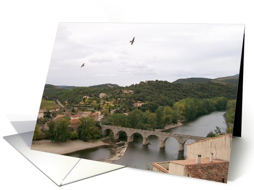 South west France, landscape & river card (614151)