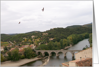 South west France, landscape & river card