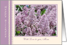 Mom Birthday. Lilac flowers card