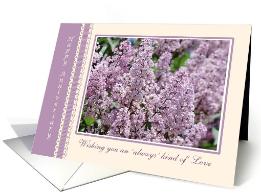 Wedding Anniversary Card with Lilac flowers card (622256)
