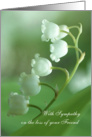 Sympathy, loss of your Friend - Lily of the valley card