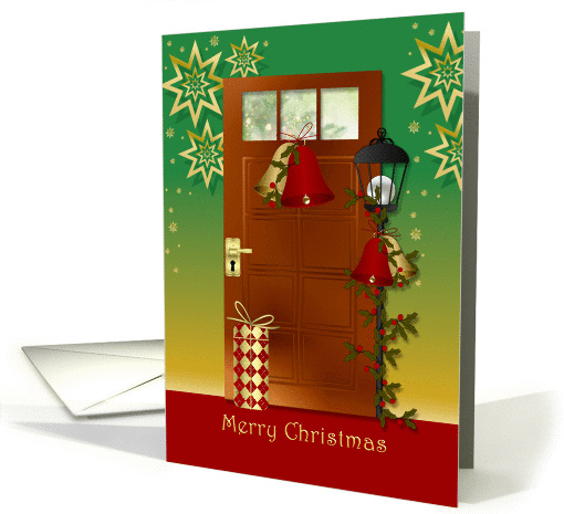 Christmas door bells and lantern card (671081)