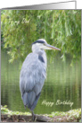 Birthday card for Dad - Heron by a lake. card