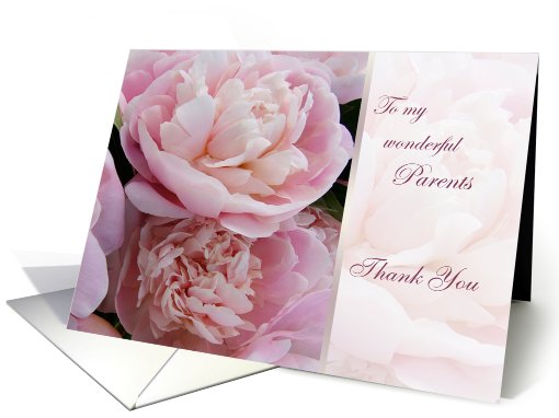 Wedding Thank You Parents Card with pink peonies. card (698058)
