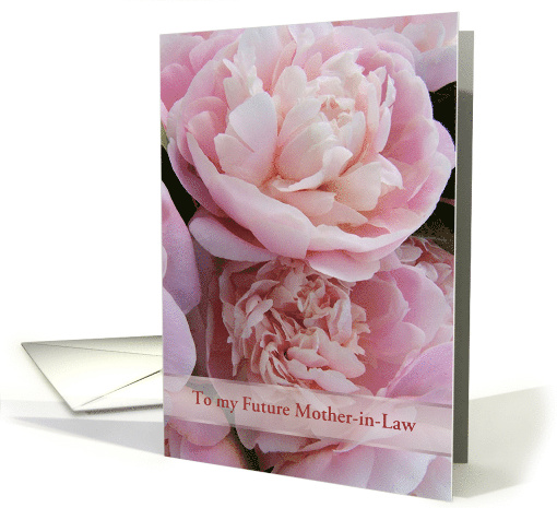 Wedding Thank You Future Mother-in-Law Card with pink peonies. card
