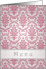 Wedding menu card - Elegant Damask dark pink pattern card