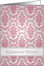 Wedding rehearsal card - Elegant Damask dark pink pattern card