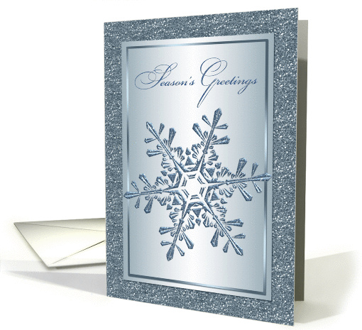 Season's Greetings - silver-blue snowflake card (711822)