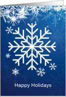 Business, New Year, Secretary - snowflakes on blue card