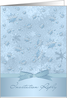 Invitation Reply, RSVP card with blue snowflakes card