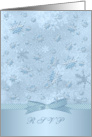 RSVP, Invitation reply card with blue snowflakes card
