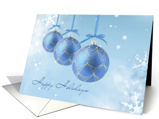 Business Happy Holidays card with snowflakes and baubles card (721943)