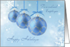 Business Happy Holidays card for Employee with snowflakes and baubles card