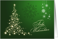 German Christmas card - Sparkling Christmas tree and snowflakes card