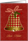 Italian Christmas card with bell and holly. card