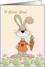 Funny rabbit loves you card. card