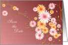 Save the date stylized daisy flowers card