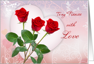 Valentine’s Day card for Fiancee with red roses and heart. card