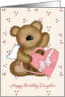 Birthday card for Daughter with Teddy Bear and sweets card