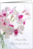 Wedding thank you Mother and Father-in-Law - white Orchids card