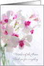 Wedding thank you Mother of the Groom - white Orchids card