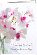 Wedding thank you Mother of the Bride - white Orchids card