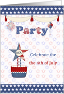 Party Invitation. 4th of July - Stars and strips card