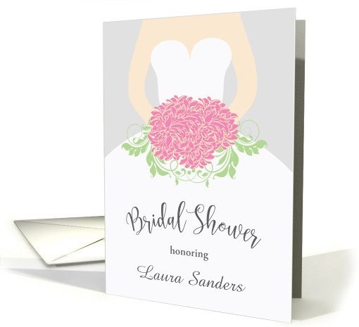 Bridal Shower Invitation - White Wedding Dress Flowers card (833932)