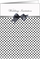 Wedding Invitation - black and white polka dot card