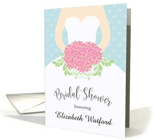 Bridal Shower Invitation - White Wedding Gown Flowers card (848518)