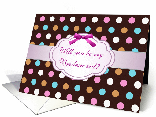 Bridesmaid Invitation - Multi - colored polka dot and... (849163)