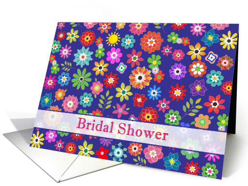 Bridal Shower Invitation - Colorful summer flowers card (850145)